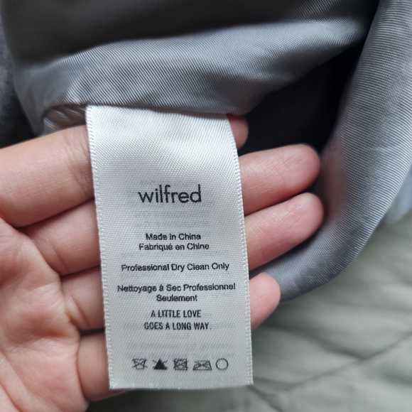 WILFRED Essonne Skirt Wool Cashmere Italy Light Grey Size 4 Aritzia - Picture 9 of 9